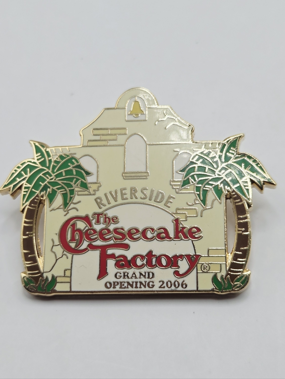 The Cheesecake Factory Riverside CA Grand Opening 2006 Pin Palms Mission RARE